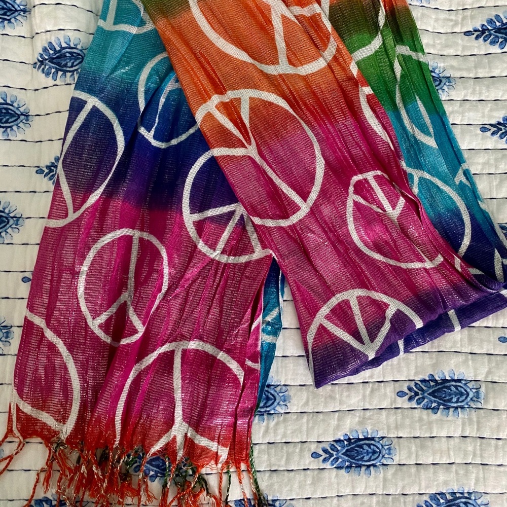 Peace Sign Rainbow Scarf!